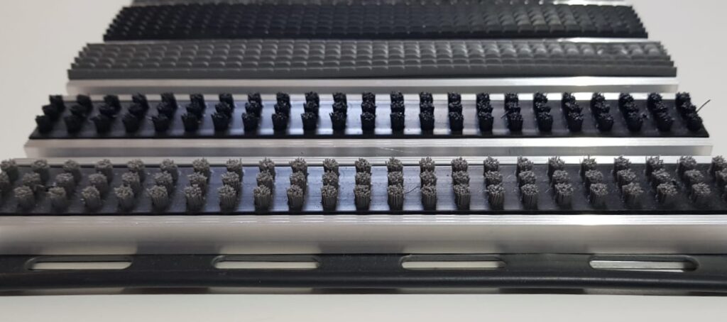 Zerbino tecnico orizzontale con setole e gomma